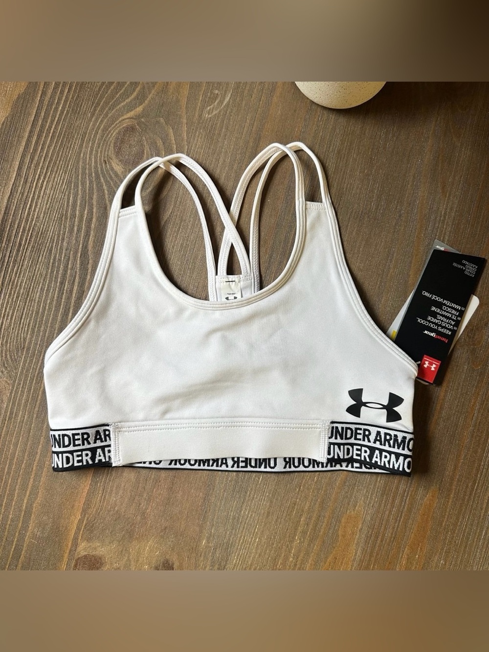 Under Armour Youth White & Black Logo Strappy Sports Bra YMD/M